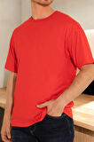 Unisex Kırmızı Basic T-shirt