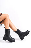 Lora Bağcıksız Lastikli Ortopedik Taban Kadın Bot St - Siyah