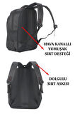 Su Geçirmez Kumaş 17,3 inç Siyah Laptop Sırt Çantası