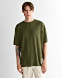 GANT Erkek Yeşil Relaxed Fit Bisiklet Yaka Logolu T-Shirt