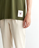 GANT Erkek Yeşil Relaxed Fit Bisiklet Yaka Logolu T-Shirt