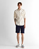 GANT Erkek Bej Regular Fit Düğmeli Yaka Çizgili Gömlek