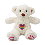 Nessiworld 3184 Gökkuşağı Kalpli Peluş Ayı 30 cm -Sunman
