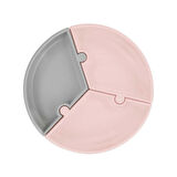 Nessiworld  Puzzle Vakum Tabanlı Silikon Tabak Pinky Pink / Powder Grey