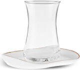 Karaca Streamline Plato 12 Parça 6 Kişilik Cam Çay Seti 165 ml