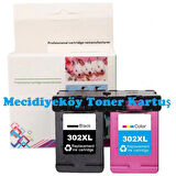 HP 302XL-F6U68AE+F6U67AE (1110-2130-2132-2134-3630-3632-3633-3634-3636-3638-4520-4522-4523-4524-4525-4527-4528-3830-3831-3832-3833-3834-3835-4650-4652-4654-4655-4657-4658-5220-5230) 1 Takım Muadil Kartuşu