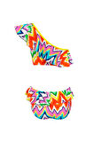 Tek Omuz Zig-Zag Desenli Cut-Out Halka Detaylı 50UV Kız Çocuk Mayo by Nessi Byrd