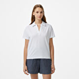 Nautica Kadın Beyaz Regular Fit Polo Yaka T-Shirt