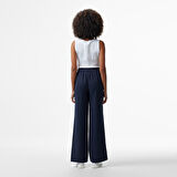 Nautica Kadın Lacivert Regular Fit Keten Karışımlı Pantolon