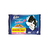 Felix Junior Tavuk ve Sığır Etli Pouch Yavru Kedi Maması 4 x 85 G