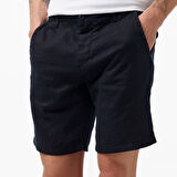 Nautica Erkek Siyah Slim Fit Keten Şort
