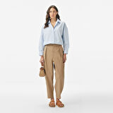 Nautica Kadın Mavi Regular Fit Çizgili Gömlek