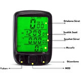 Monozone Sunding Km Sayacı Işıklı LCD Ekran Çok Fonksiyonlu Hız Göstergeli Bisiklet Bilgisayarı 
