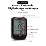 Monozone Sunding Km Sayacı Işıklı LCD Ekran Çok Fonksiyonlu Hız Göstergeli Bisiklet Bilgisayarı 