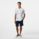 Nautica Erkek Beyaz Classic Fit Desenli Gömlek