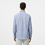 Nautica Erkek Mavi Classic Fit Çizgili Gömlek