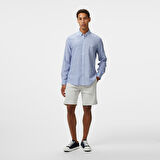 Nautica Erkek Mavi Classic Fit Çizgili Gömlek