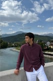 Erkek Minimal Baskılı Oversize Dokulu Gömlek Mürdüm