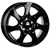 CMS-1060-22 6.5x16" -4x108 ET37.5 63.4 Complete Black Gloss Jant (4 Adet)