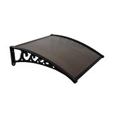 Kapı Üstü Pratik Sundurma 120x100 cm 6 mm Siyah Levha Kanopi