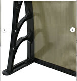 Kapı Üstü Pratik Sundurma 120 X 60 Cm Siyah Ayak-Bronz Levha