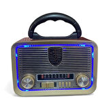 Güneş Panelli 19 cm 3 Bant Nostajik Usb Bluetooth Radyo  3016