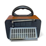 Güneş Panelli 19 cm 3 Bant Nostajik Usb Bluetooth Radyo  3016