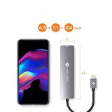 Novoo Type-C to 2*USB-A 3.0 PD 100W 4K HDMI TF SD Kart Okuyucu Dönüştürücü HUB