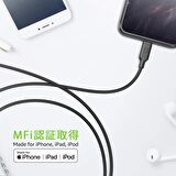 Omars Type-C to iPhone MFI Lightning Hızlı Şarj ve Data Kablosu Siyah 1 Metre