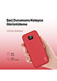 Ttec ChargeUp LCD 20.000mAh Kırmızı Taşınabilir Hızlı Şarj Aleti Powerbank