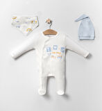 3-6 Ay Erkek Bebek Tulumu Araba Mavi 4'lü Mavi