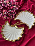 Ginkgo Yaprak Sunum Tabak 2'Lİ 23*25cm
