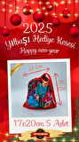 Özel Tasarım 2025 Happy New Year Yılbaşı Konseptli Kurdeleli Hediye Kesesi Çuvalı (17x20cm) 5 Adet
