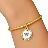 Arı İki Renkli Madalyon Charm