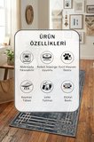 Yıkanabilir Yolluk Halı Kaymaz Taban Salon Mutfak Antrasit