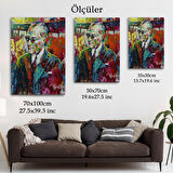 Yağlı Boya Efektli Renkli Mustafa Kemal Atatürk Duvar Tablosu-6069