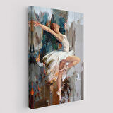 Beyaz Elbiseli Bale Yapan Güzel Kız Duvar Tablosu-6077