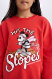 DeFacto Kız Çocuk Disney Mickey & Minnie Oversize Geniş Kalıp Bisiklet Yaka Sweatshirt D4377A824WNRD348