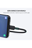 Cb-cd30-bk Naylon Örgülü Usb-a Type-c Şarj Kablosu 0.9m