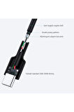 Cb-cd30-bk Naylon Örgülü Usb-a Type-c Şarj Kablosu 0.9m