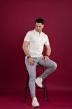 ECER REGULAR FİT POLO YAKA ARMÜRLÜ MERSERİZE KUMAŞ ERKEK T-SHİRT