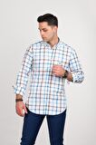 DORSS REGULAR FİT PAMUKLU YAKA DÜĞMELİ EKOSELİ PREMİUM SERİSİ ERKEK GÖMLEK
