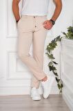 BELİ LASTİKLİ YAZLIK İNCE KUMAŞ İPLİKLİ REGULAR FİT ERKEK JOGGER PANTOLON