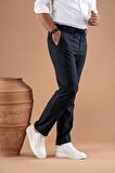 ECER BELİ LASTİKLİ İPLİKLİ REGULAR FİT KIŞLIK KUMAŞ PANTOLON