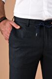 ECER BELİ LASTİKLİ İPLİKLİ REGULAR FİT KIŞLIK KUMAŞ PANTOLON