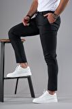 SLİMFİT DAR PAÇA BELİ İPLİKLİ DOKULU KIŞLIK KUMAŞ PANTOLON