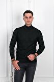WOOLEN WORLD YARIM BALIKÇI REGULAR FİT DESENLİ ERKEK KAZAK