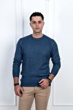 WOOLEN WORLD SIFIR YAKA REGULAR FİT DESENLİ ERKEK KAZAK