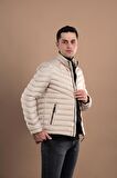SLİMFİT DİK YAKA FERMUARLI ERKEK PUFFER MONT