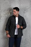 SLİMFİT ÇİFT CEP PAMUKLU KALIN ODUNCU GÖMLEK